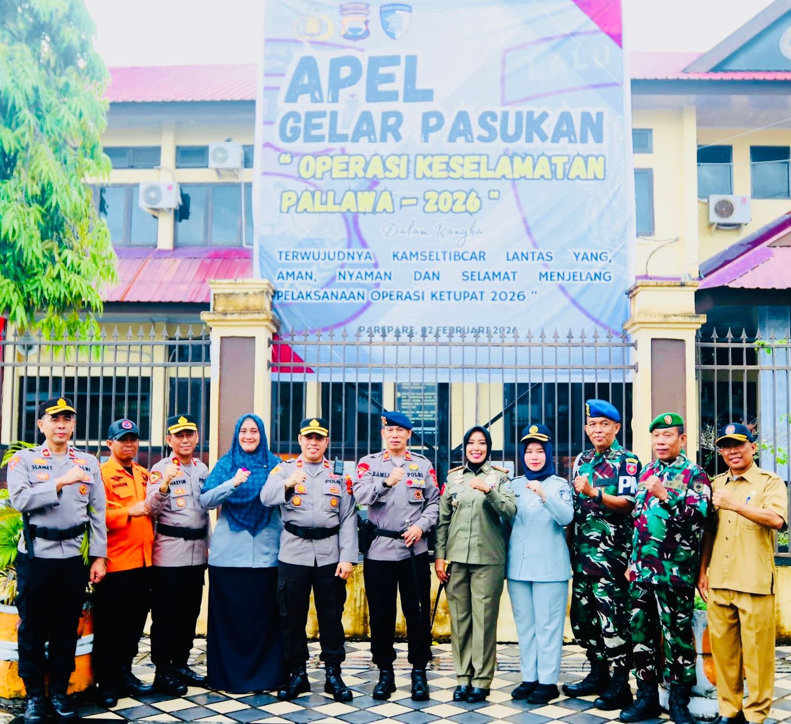 Jasa Raharja Cabang Parepare Menghadiri Apel Gelar Pasukan Operasi Patuh Keselamatan Pallawa 2026 di Polres Parepare