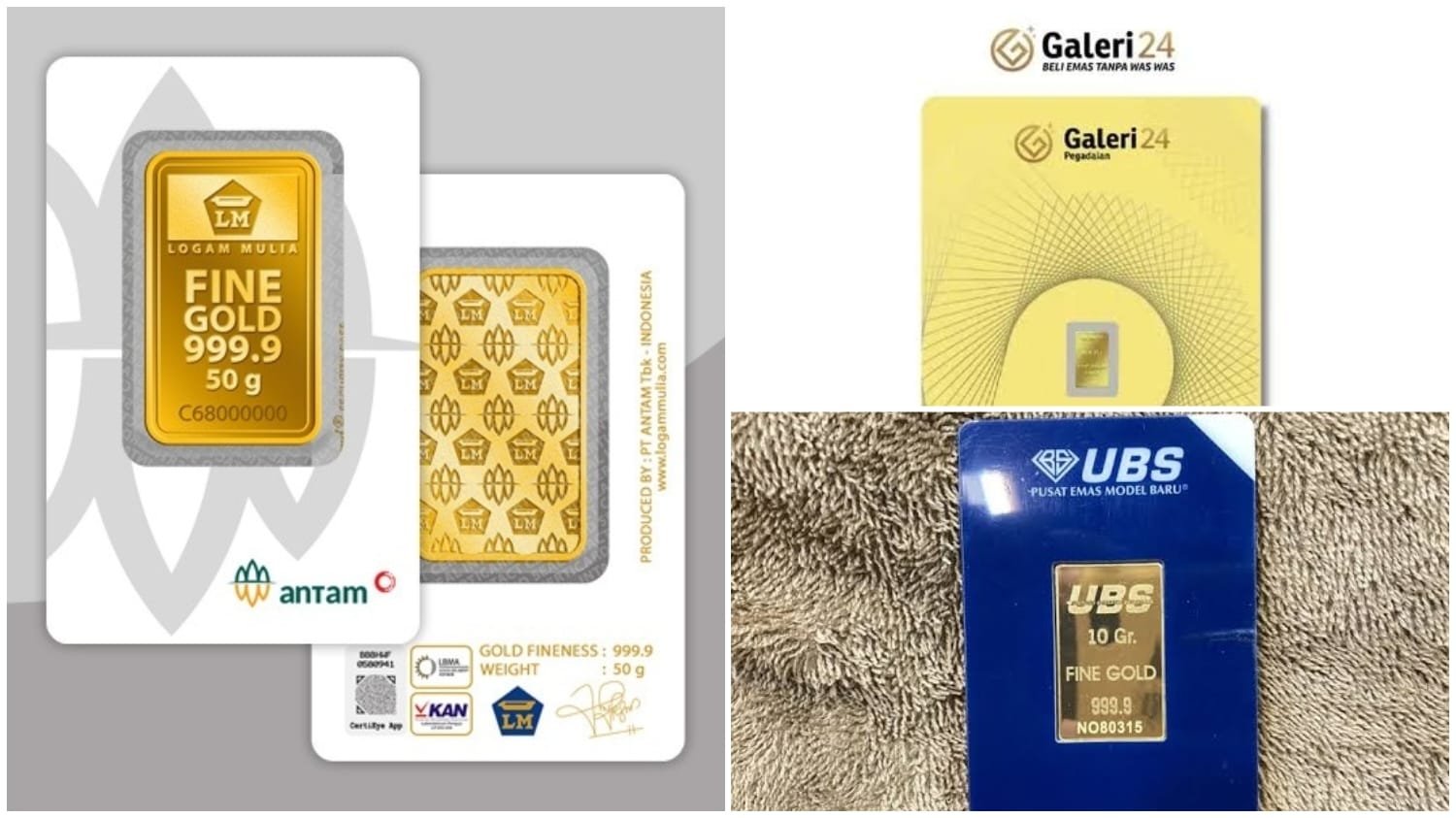 Harga Emas Pegadaian Rabu Pagi: UBS Rp2,958 Juta dan Galeri24 Rp2,943 Juta per Gram