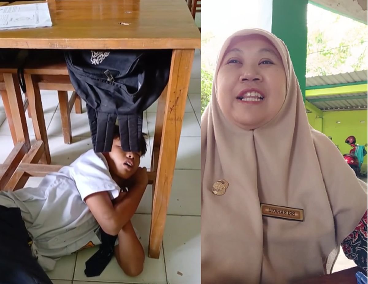 Viral! Netizen Salfok Lihat Cara Kreatif Guru Bangunkan Murid yang Pulas di Kelas
