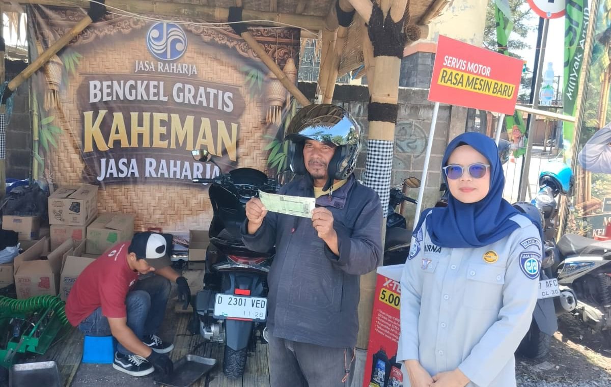 Jasa Raharja Jawa Barat Layani Sepenuh Hati di Posyanter Nagreg, Hadirkan Bengkel Gratis  “Kaheman” Demi Mudik Aman dan Nyaman