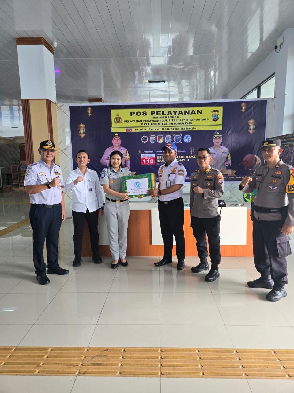 Dukungan pelayanan lebaran Tahun 2026 dan aksi simpatik di terminal malalayang Kota Manado