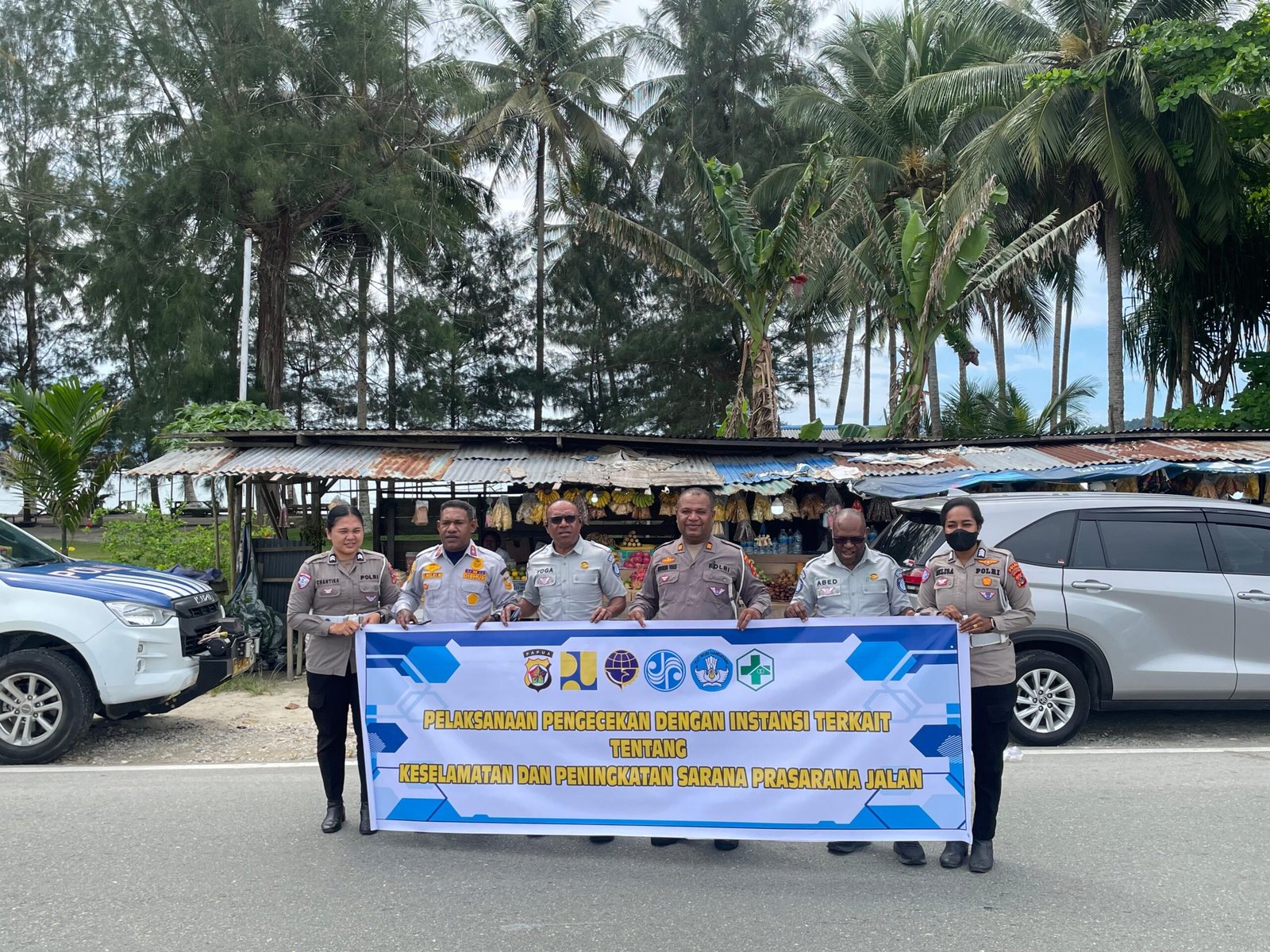 PT Jasa Raharja Kantor Wilayah Papua Bersama Dishub Kota Jayapura dan Ditlantas  Polda Papua Laksanakan Survei Keselamatan Jalan di Kawasan Holtekamp