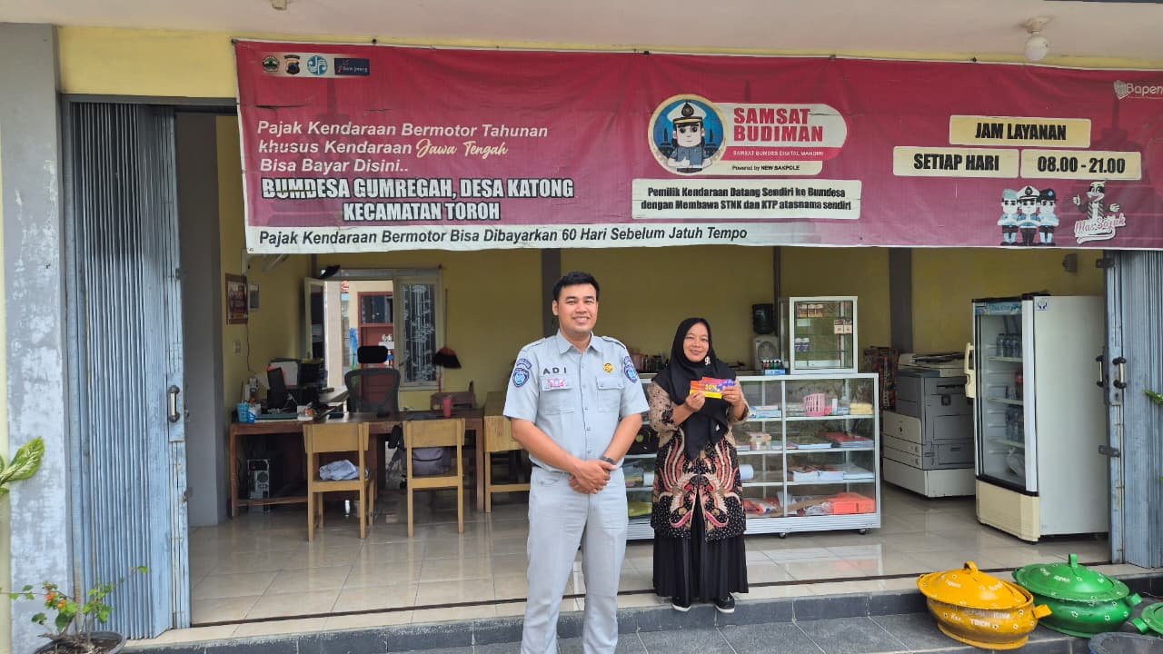 Optimalkan Potensi Pajak Daerah, Samsat Purwodadi Bersinergi dengan Bumdes Gumregah Sisir Tunggakan di Desa Katong
