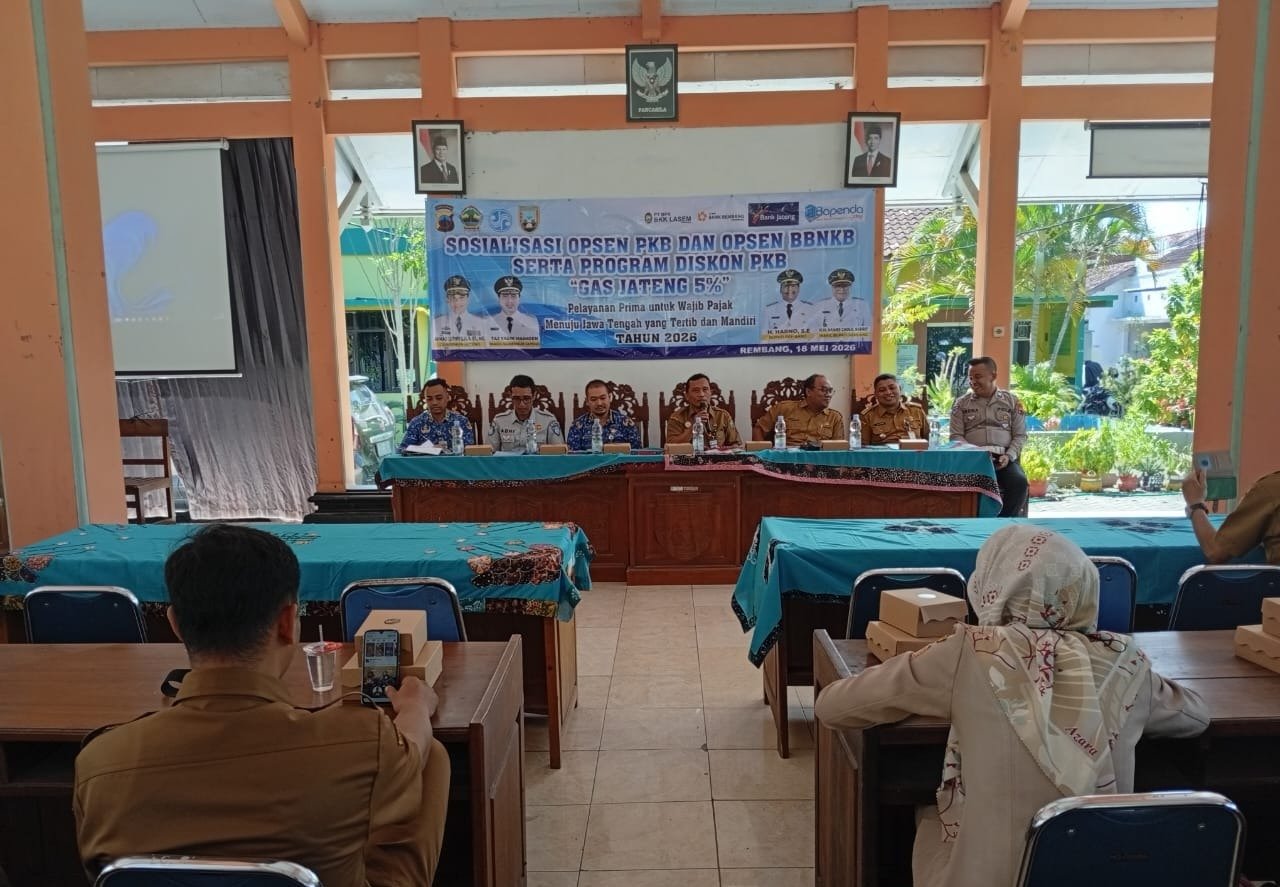 Tim Pembina Samsat Rembang Gelar Sosialisasi Kesamsatan dan Ketertiban Berkendara di Kecamatan Rembang