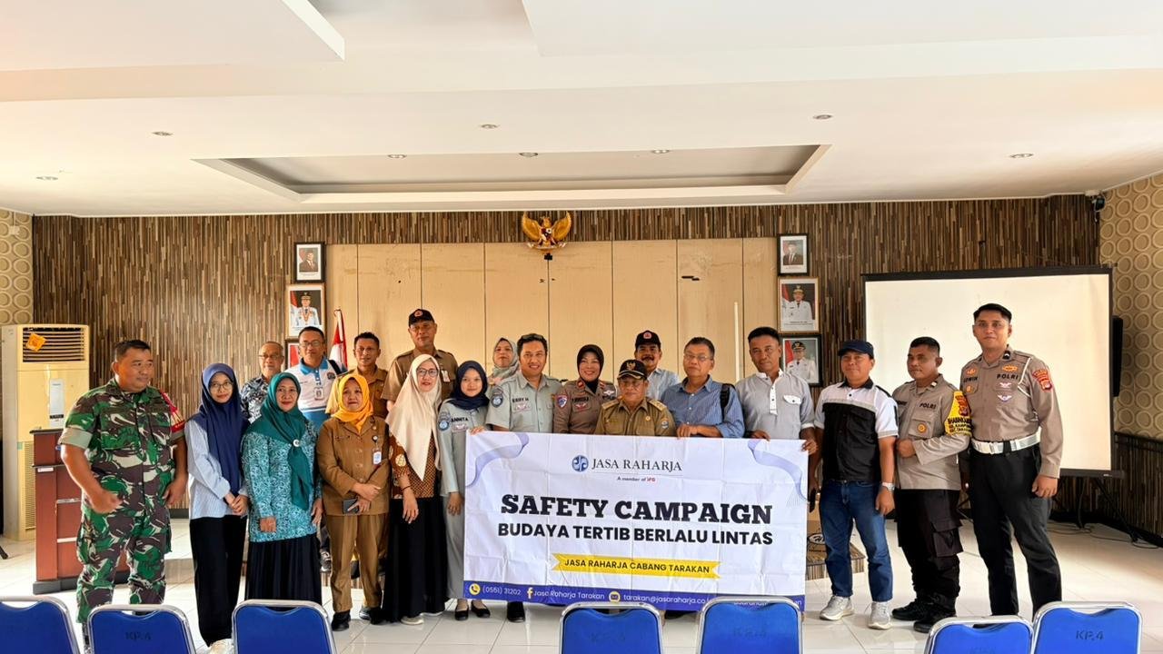 Sinergi Jasa Raharja dan Kamsel Polres Tarakan dalam Sosialisasi Safety Campaign Budaya Tertib Berlalu Lintas