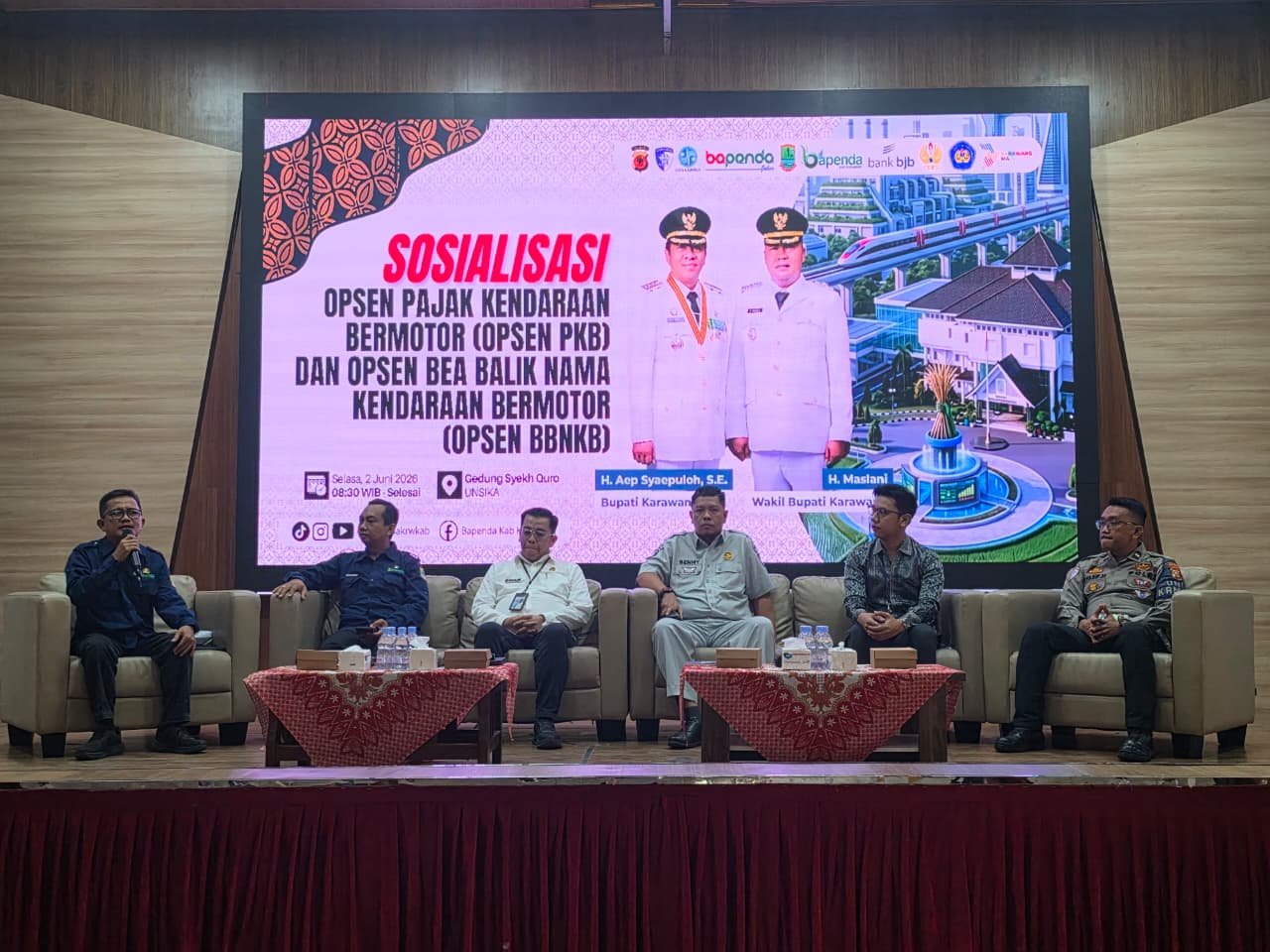 Dorong Kepatuhan Pajak Kendaraan, Sosialisasi Opsen PKB, Opsen BBNKB, dan SWDKLLJ Digelar di Universitas Singaperbangsa Karawang