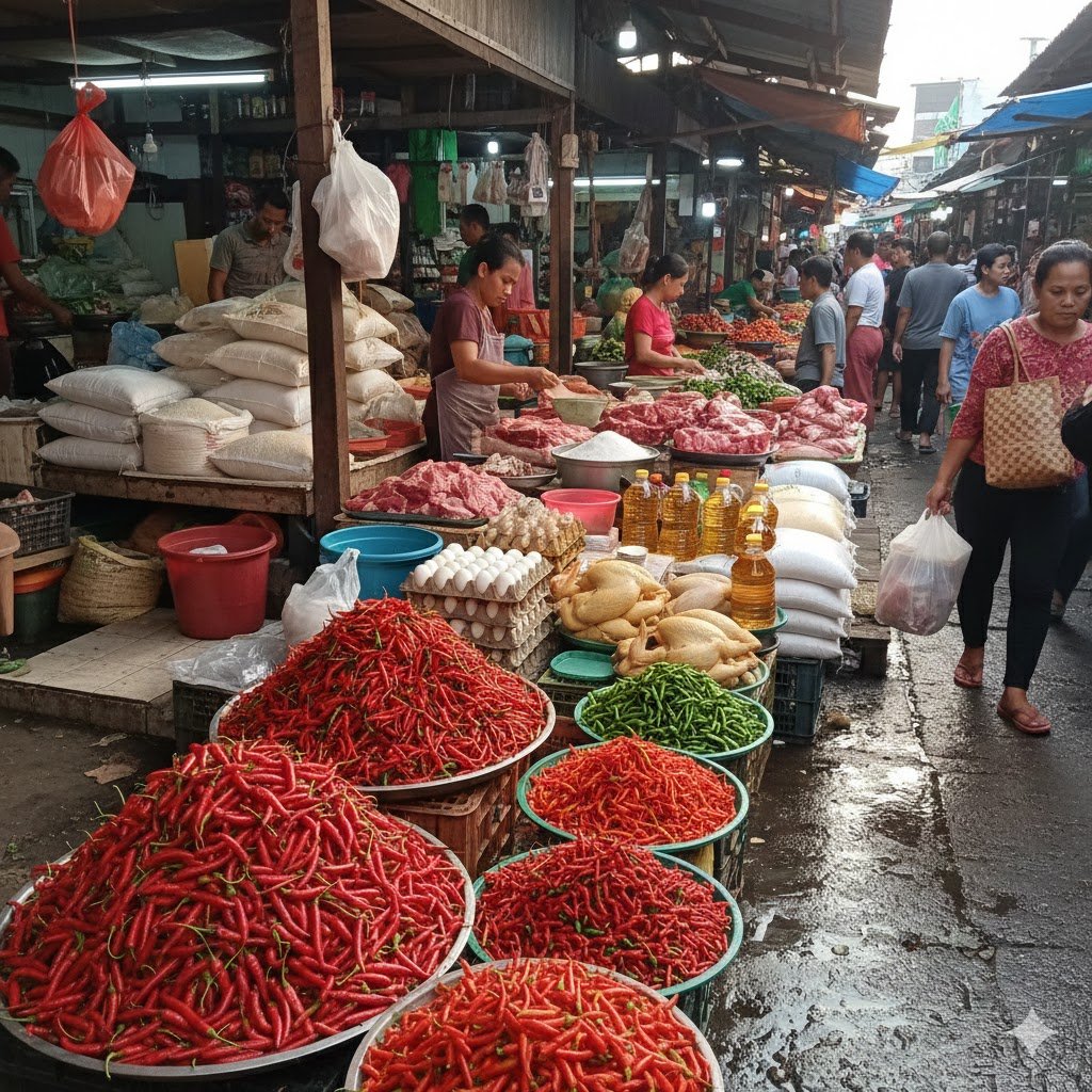 Harga Cabai Rawit Tembus Rp77.250 per Kg, Telur Ayam Rp30.800 per 1 Juni 2026