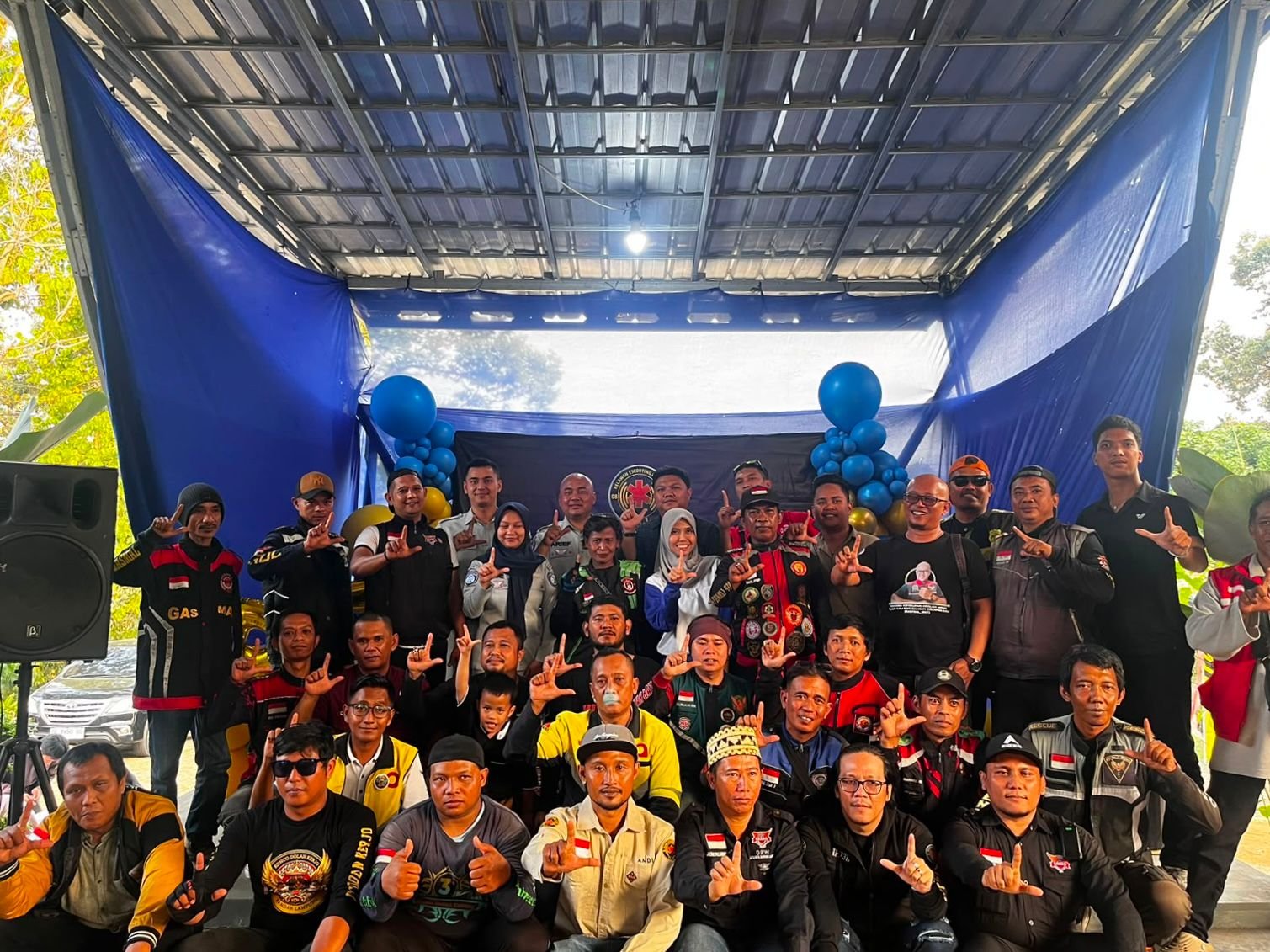 Jasa Raharja Lampung Edukasi Komunitas Ojek Online pada Anniversary Ke-1 Relawan Escorting Lampung