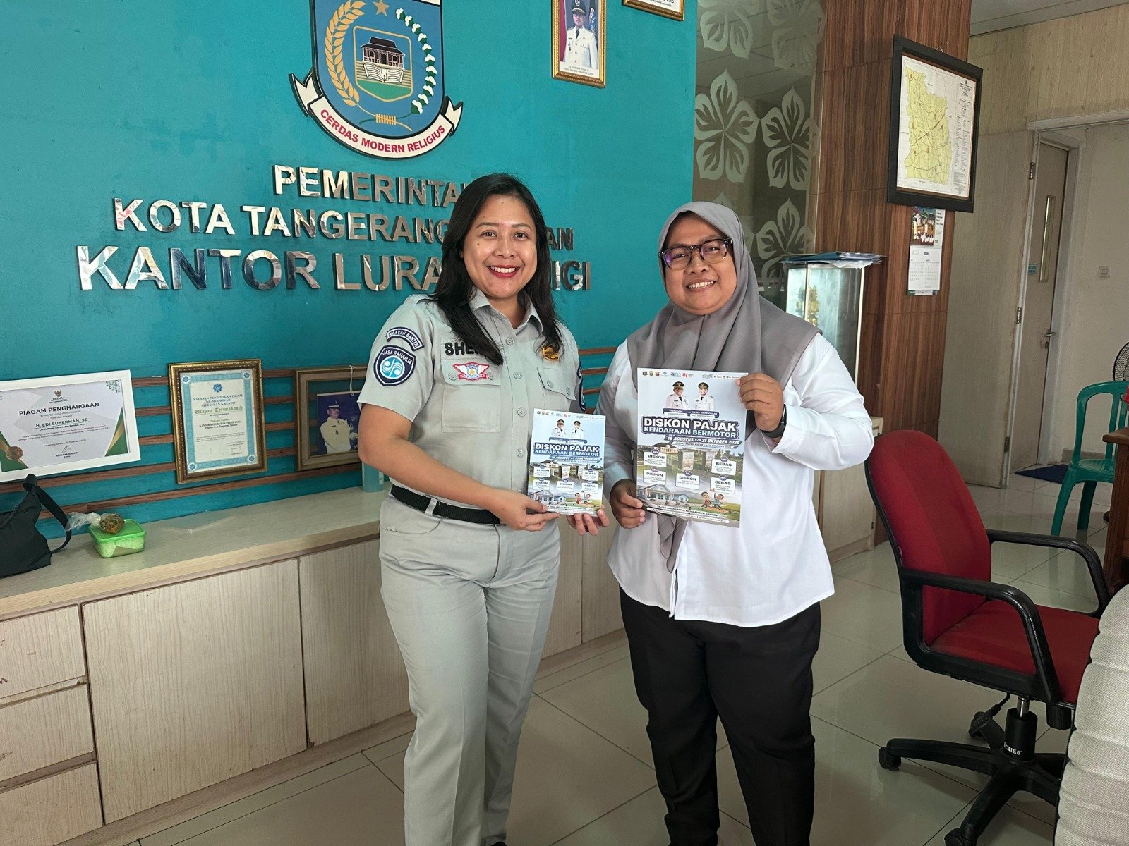 Glorifikasi Program Diskon Pajak Kendaraan Bermotor, Jasa Raharja Tangerang Sambangi Kantor Kelurahan Parigi