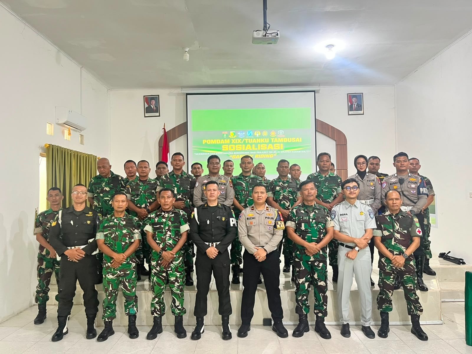 Jasa Raharja Sosialisasikan Safety Riding dan PPGD kepada personel Kodim 0317/TBK