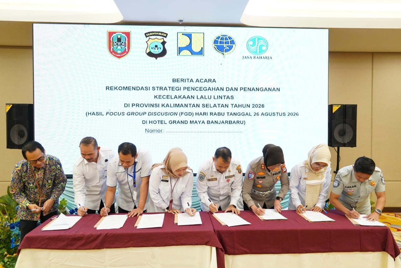 Komitmen Bersama Wujudkan Jalan Berkeselamatan, Jasa Raharja Kalsel Hadiri FGD Strategi Penanganan Kecelakaan Lalu Lintas 2026
