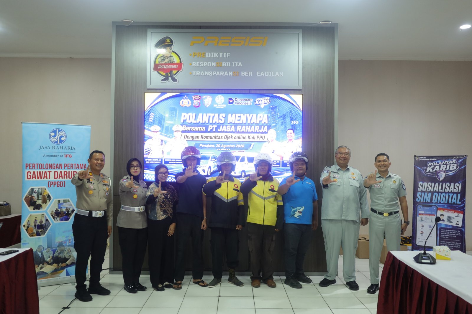 Jasa Raharja Perkuat Keselamatan Pengemudi Ojek Online di PPU melalui Safety Campaign, MUKL dan PPGD
